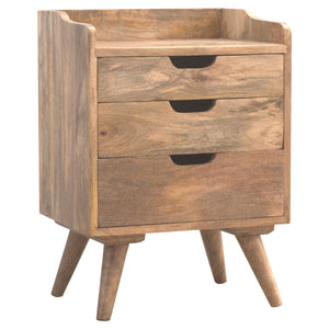 Raw Wood Gallery Back Nightstand