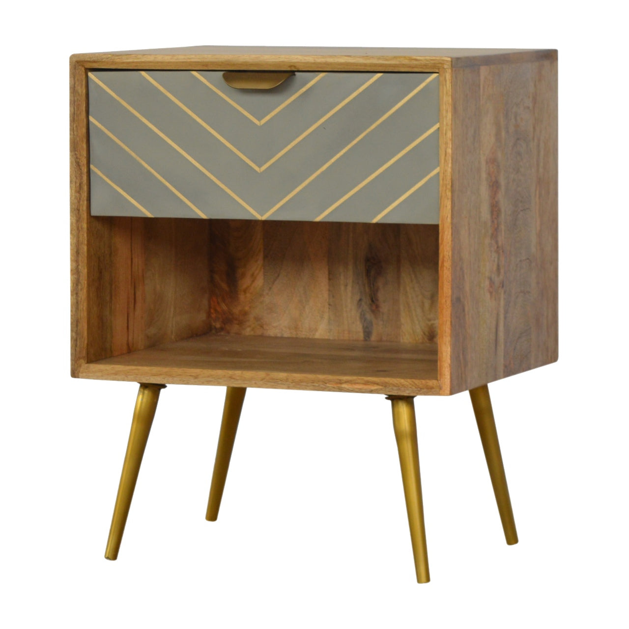 Cement & Brass Nightstand